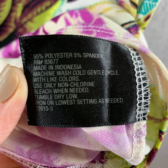 Women‎ Feminine Blouse Sz S Colorful Floral Flutter Sleeve Cowl Neck Bloomcore - Picture 8 of 11